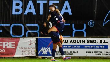 Millene Cabral celebra el gol con el que el Deportivo avanzó en Copa de la Reina de fútbol. El Espanyol también pasó.