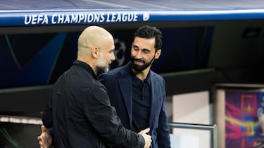 11/03/26 PARTIDO CHAMPIONS LEAGUE OCTAVOS IDA
REAL MADRID - MANCHESTER CITY
SALUDO PEP GUARDIOLA ALVARO ARBELOA