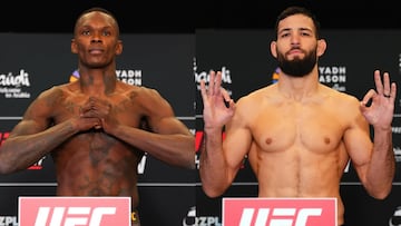 Israel Adesanya y Nassourdine Imavov durante el pesaje de la UFC Fight Night de Arabia Saudí.