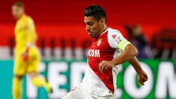 Falcao García durante el partido entre Mónaco y Montpellier por la Ligue 1 de Francia