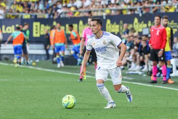 Lucas Vázquez, jugando de lateral izquierdo en el Nuevo Mirandilla.