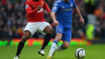 Evra y Mata en el partido de Old Trafford que acabó 2-2.