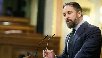 Pla mitjà del president de Vox, Santiago Abascal, al ple extraordinari del Congrés el 29 de juliol del 2020 (horitzontal)