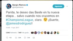 Ramos says goodbye to James, wishes him all the best