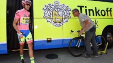 El ciclista espa&ntilde;ol del Tinkoff-Saxo Alberto Contador.