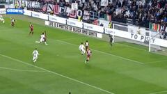 El notable cabezazo de Cristiano para salvar a la Juve