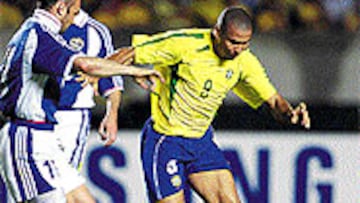 Ronaldo, en su reaparición con Brasil en 2002.