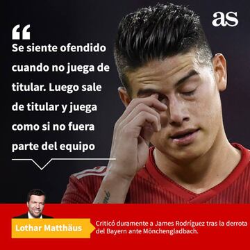 Uno de los referentes del Bayern Múnich criticó a James por su bajo rendimiento con Niko Kovac