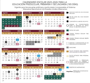 Fechas de todos los puentes del nuevo ciclo escolar 2025-2026 de la SEP