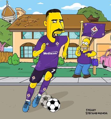Así se ven los cracks del fútbol en los Simpsons