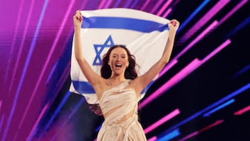 Eden Golan, from Israel, appears onstage during the Grand Final of the 2024 Eurovision Song Contest, in Malmo, Sweden, May 11, 2024. REUTERS/Leonhard Foeger