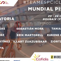 España da su lista para los Mundiales de Pista de Roubaix