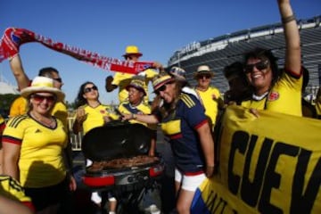 Los hinchas colombianos llenaron el Metlife