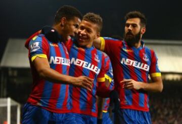 1-1. Crystal Palace-Newcastle. Fraizer Campbell celebró el gol del empate.