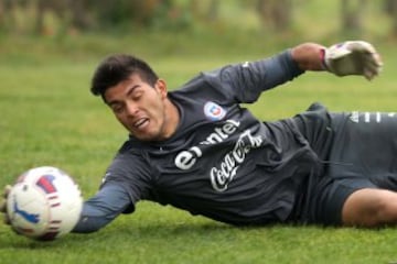 Titular en el Sudamericano 2015. Promesa de la UC en el arco, también tuvo que buscar oportunidades en otro lado. Juega ahora en Cobresal, donde es suplente.