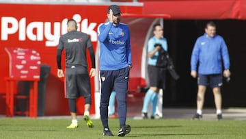 Machín, en un entrenamiento.