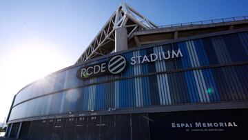 BARCELONA, SPAIN - JULY 19: An outside view of the stadium ahead of the Liga match between RCD Espanyol and RC Celta de Vigo at RCDE Stadium on July 19, 2020 in Barcelona, Spain. Football Stadiums around Europe remain empty due to the Coronavirus Pandemic