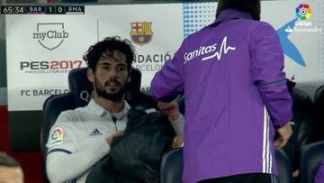 A Isco no le hizo gracia el cambio: vean su enfado