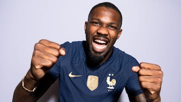 DOHA, QATAR - NOVEMBER 17: Marcus Thuram of France poses during the official FIFA World Cup Qatar 2022 portrait session on November 17, 2022 in Doha, Qatar. (Photo by Michael Regan - FIFA/FIFA via Getty Images)