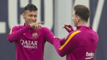 Messi volvi¨® a entrenarse tras sus problemas de tobillo