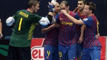 El Barça celebra un gol de Wilde.
