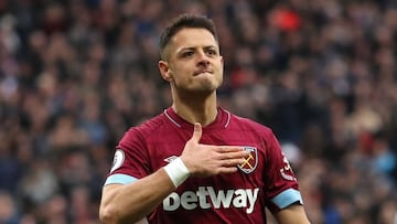 Javier Hernández con el West Ham durante la temporada 2018-2019.