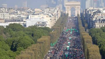 Imagen de los Campos El&iacute;seos durante la Marat&oacute;n de Par&iacute;s de 2019.