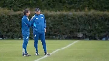 El nuevo técnico de Millonarios dirigió su primera práctica, previa al partido con Real Cartagena por la Copa BetPlay.