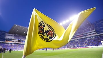 Flag of America during the 16th round match between America and Pachuca as part of the Liga BBVA MX, Torneo Apertura 2024 at Cuauhtemoc Stadium on November 06, 2024 in Puebla, Mexico.