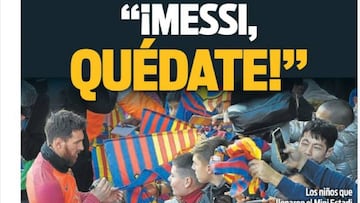 "Messi, quédate", el grito de los niños en la práctica de Barcelona