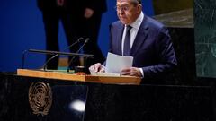 Russia's Foreign Minister Sergei Lavrov addresses the 78th Session of the U.N. General Assembly in New York City, U.S., September 23, 2023.  REUTERS/Eduardo Munoz