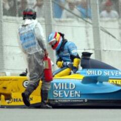 Fernando Alonso's six worst accidents in Formula 1