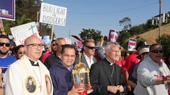 Jun 16, 2023; Los Angeles, California, USA; Catholic bishop Joseph Strickland of Tyler, Texas walks during a procession to to protest the Los Angeles Dodgers honoring the pro-LGBTQ+ group Sisters of Perpetual Indulgence during LGBTQ+ Pride Night at Dodger Stadium. Mandatory Credit: Kirby Lee-USA TODAY Sports