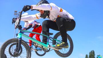 Miquel Hernández, durante una competición de BMX Racing.