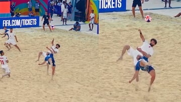 La increíble jugada defensiva en el Mundial Futbol de Playa que se hizo viral