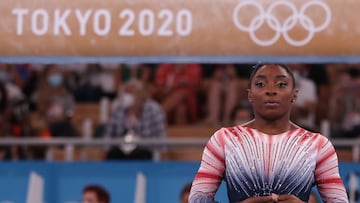 Simone Biles of Team United States competes in the Women&#039;s Balance Beam Final on day eleven of the Tokyo 2020