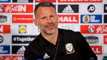 Ryan Giggs, seleccionador de Gales, en conferencia de prensa. 