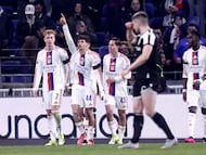 Khalis Merah celebra un gol.