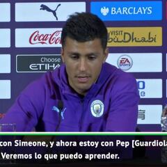 Rodri en rueda de prensa y la comparación Simeone-Guardiola