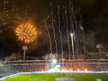 Final de ida de la Copa BetPlay entre Millonarios y Atlético Nacional en El Campín.