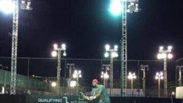 Rafa Nadal, durante un entrenamiento en Río de Janeiro.