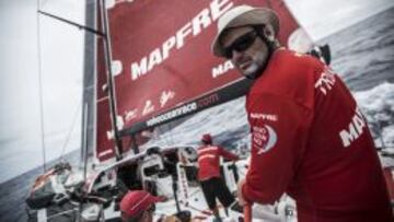 Rafael Trujillo en pleno trabajo con el Mapfre.