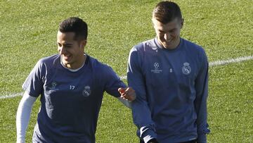 Toni Kroos in today&#039;s training session.