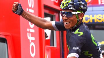 Cycling: 71st Tour of Spain 2016 / Stage 10
Arrival / Nairo QUINTANA (COL)/ Celebration /
Lugones - Lagos de Covadonga 1110m (188,7km)/
La Vuelta / (Photo by Tim de Waele/Tim De Waele/Corbis via Getty Images)
