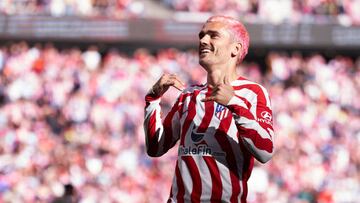 Antoine Griezmann celebra uno de sus goles al Almería.