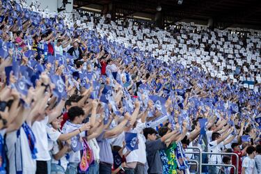 La afición formando el último tifo. 