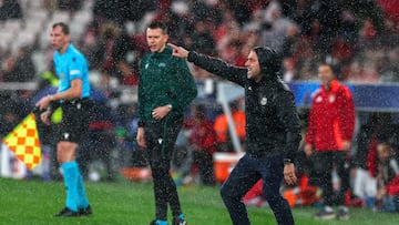 Hansi Flick, en el Benfica-Barça.