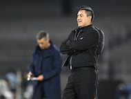 Efrain Juarez head coach of Pumas during the 16th round match between Pumas UNAM and FC Juarez as part of the Liga BBVA MX Varonil, Torneo Clausura 2026 at Olimpico Universitario Stadium, on April 21, 2026 in Mexico City, Mexico.