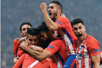 0-1. Antoine Griezmann celebró el primer gol.