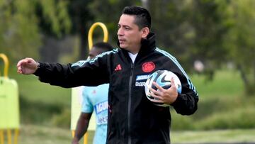 Héctor Cárdenas en un entrenamiento de la Selección Colombia Sub 23.